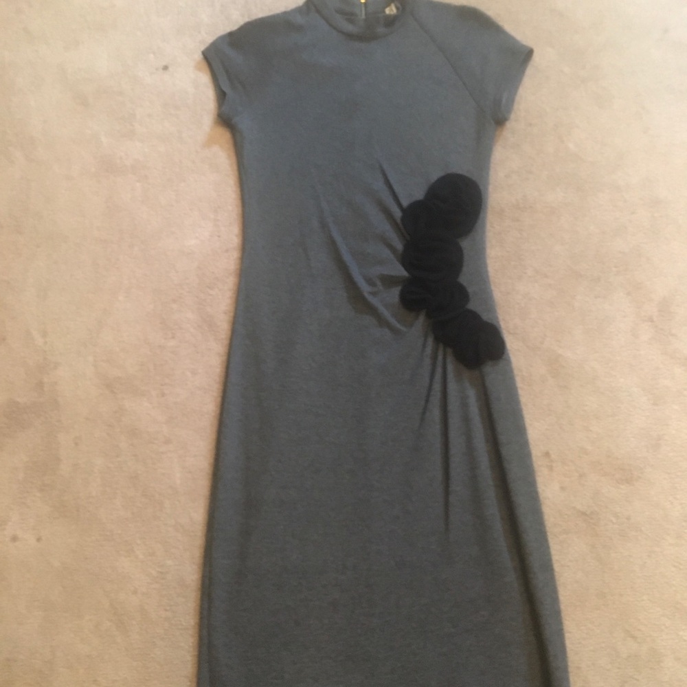 Joseph Ribcoff Grey Flannel Dress Size 4